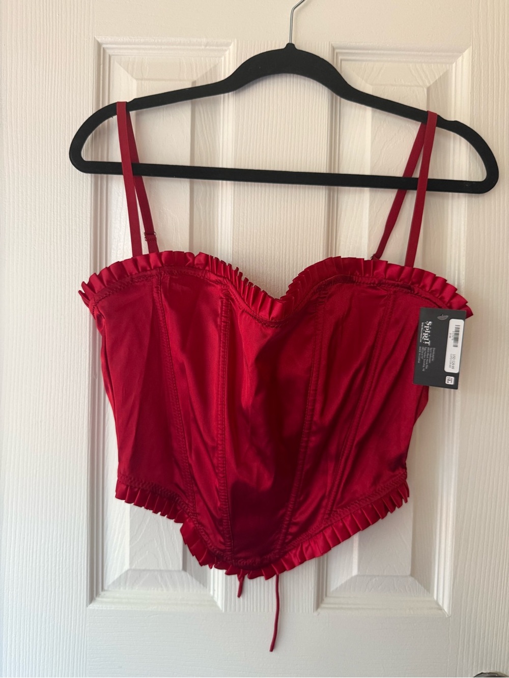 Spirit Red Satin Bustier Corset Top